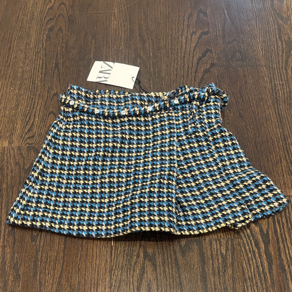 Zara Girl’s Blue and Yellow Checkered Mini Skirt Size 10